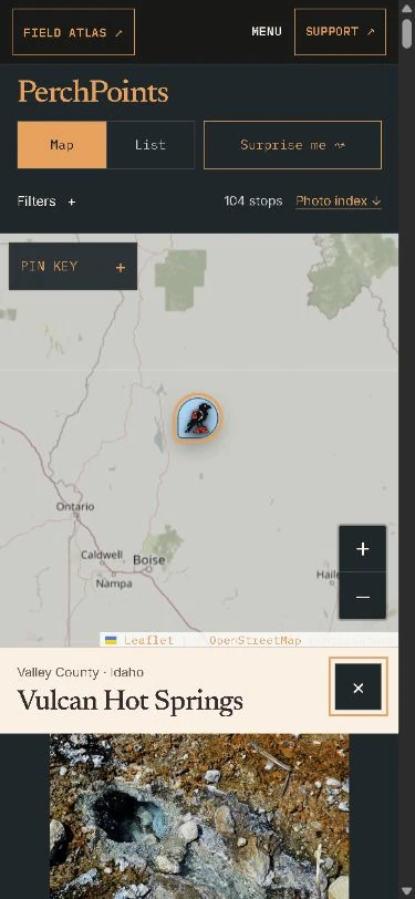 The same PerchPoints experience adapted for a phone